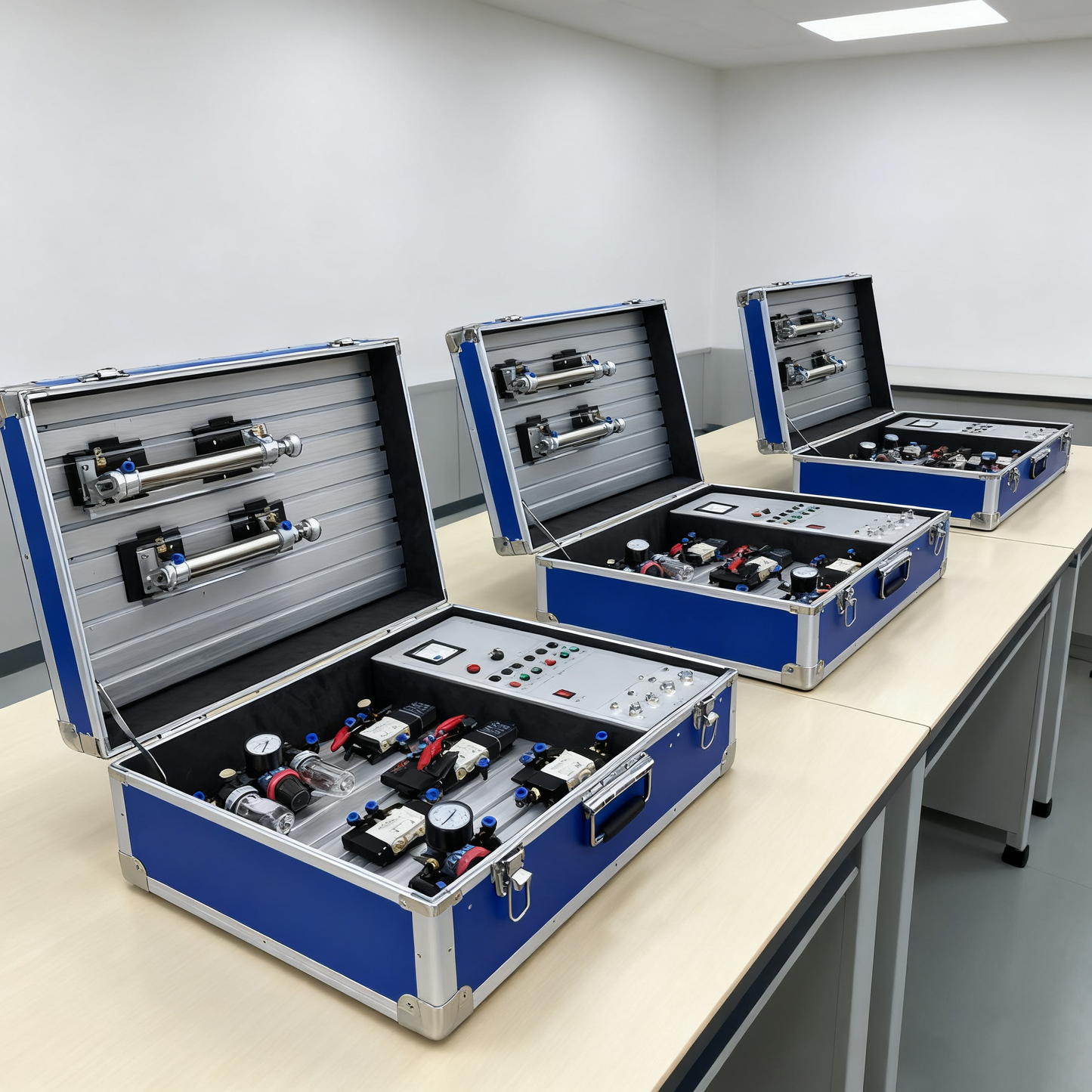 Portable Pneumatic Training Kit – Pneumatics & PLC Integrated Training Workbench with Pneumatic and Electrical Control Circuits