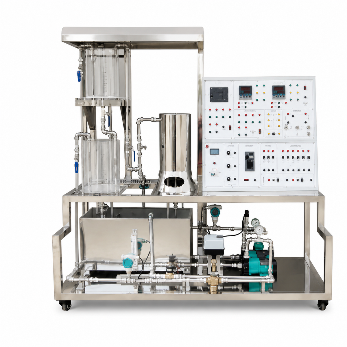PLC process control trainer for level flow temperature pressure and PID