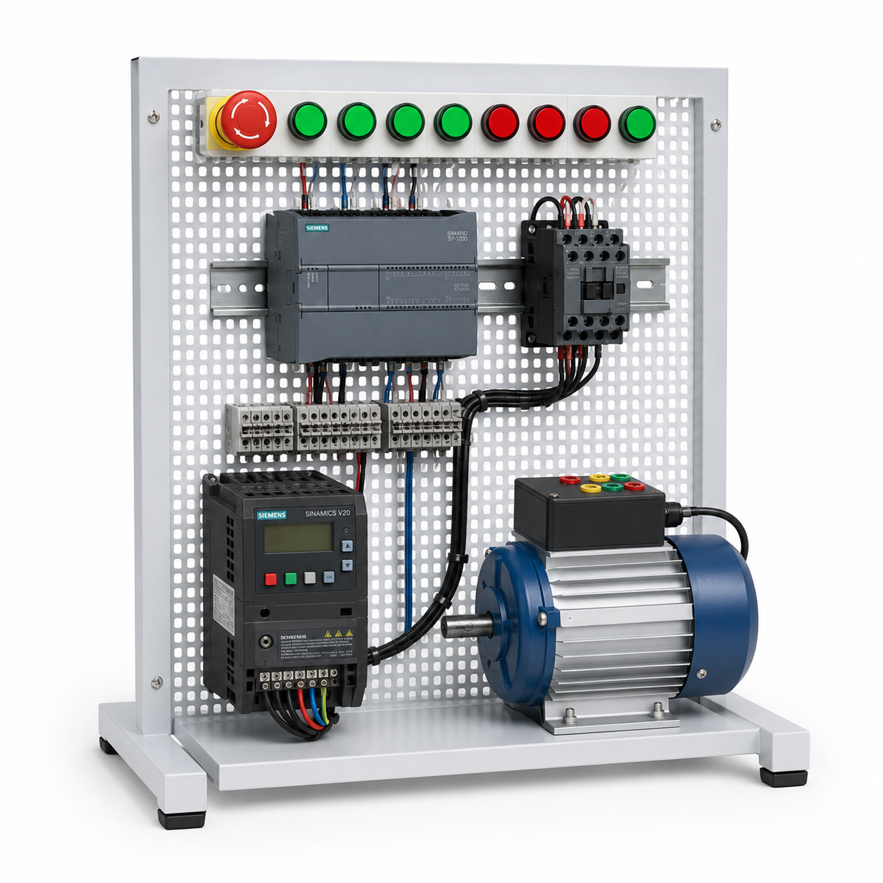 PLC and VFD motor control training systems