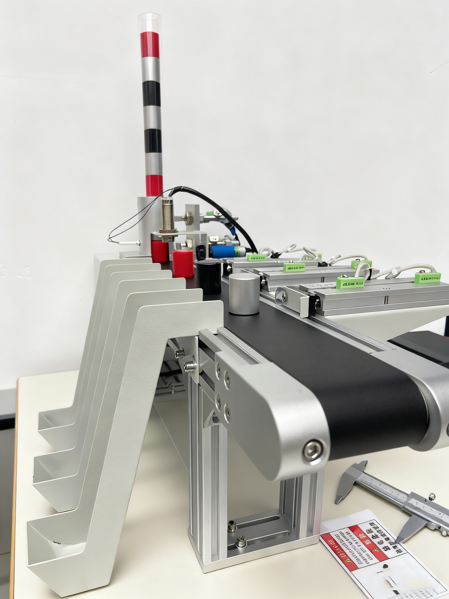 Desktop PLC Conveyor Sorting Trainer – 3-Station Mechatronics Training Module for Educational Use