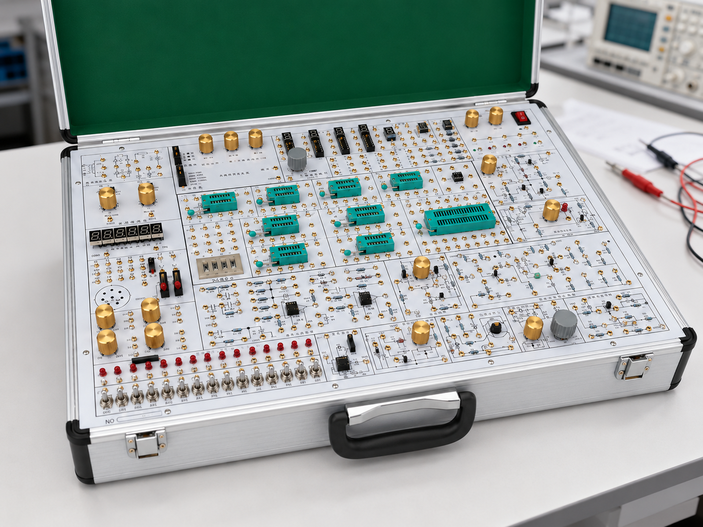 Portable Analog & Digital Electronics Trainer Kit – Circuit Lab Workstation with Power Supply, Function Generator, Logic Trainer & Lab Manual