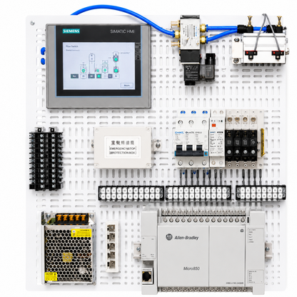 Allen-Bradley Micro850 PLC Training Panel with Siemens KTP700 HMI & Delta 100W Servo
