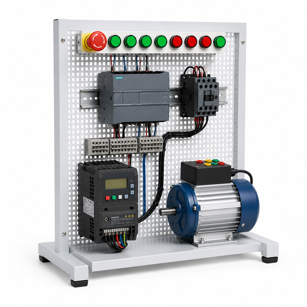 Siemens S7-1200 PLC VFD Motor Control Trainer – Three-Phase AC Motor Training System