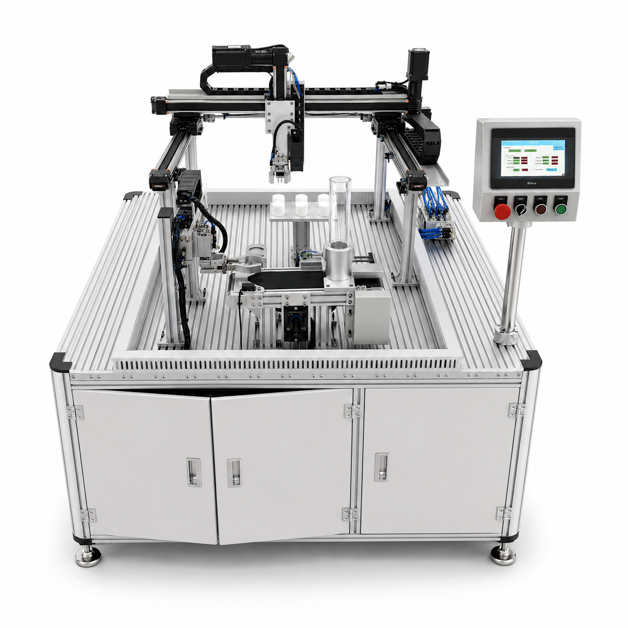 PLC Gantry Robot Pick-and-Place Training System with HMI