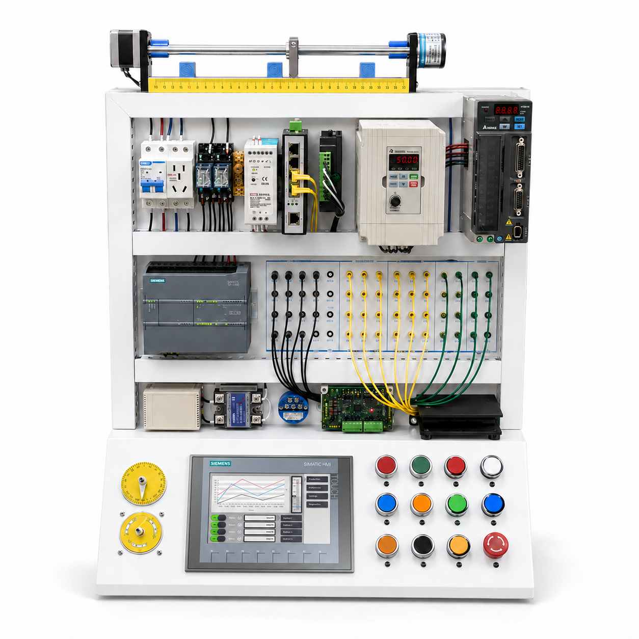 Siemens S7-1200 PLC Trainer with KTP700 HMI & SINAMICS V90 Servo