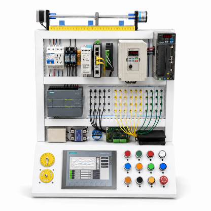 Siemens S7-1200 PLC trainer with KTP700 HMI and SINAMICS V90 servo