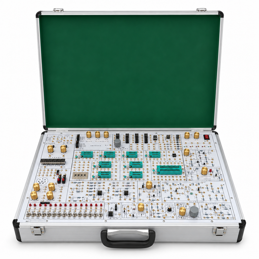 Portable Analog & Digital Electronics Trainer Kit – Circuit Lab Workstation with Power Supply, Function Generator, Logic Trainer & Lab Manual
