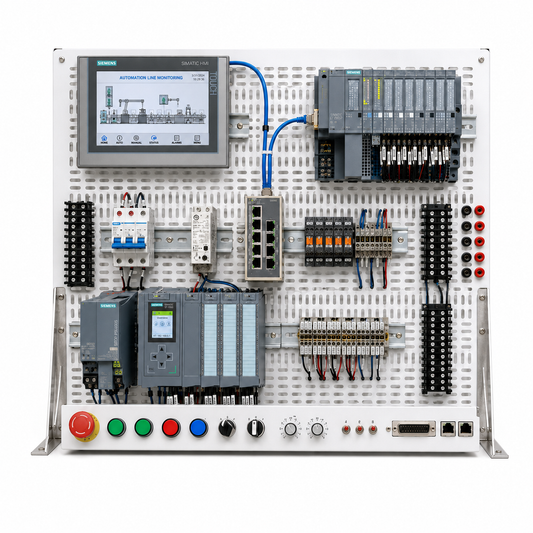 Siemens S7-1500 modular automation training base station with KTP700 HMI and ET 200SP distributed I/O